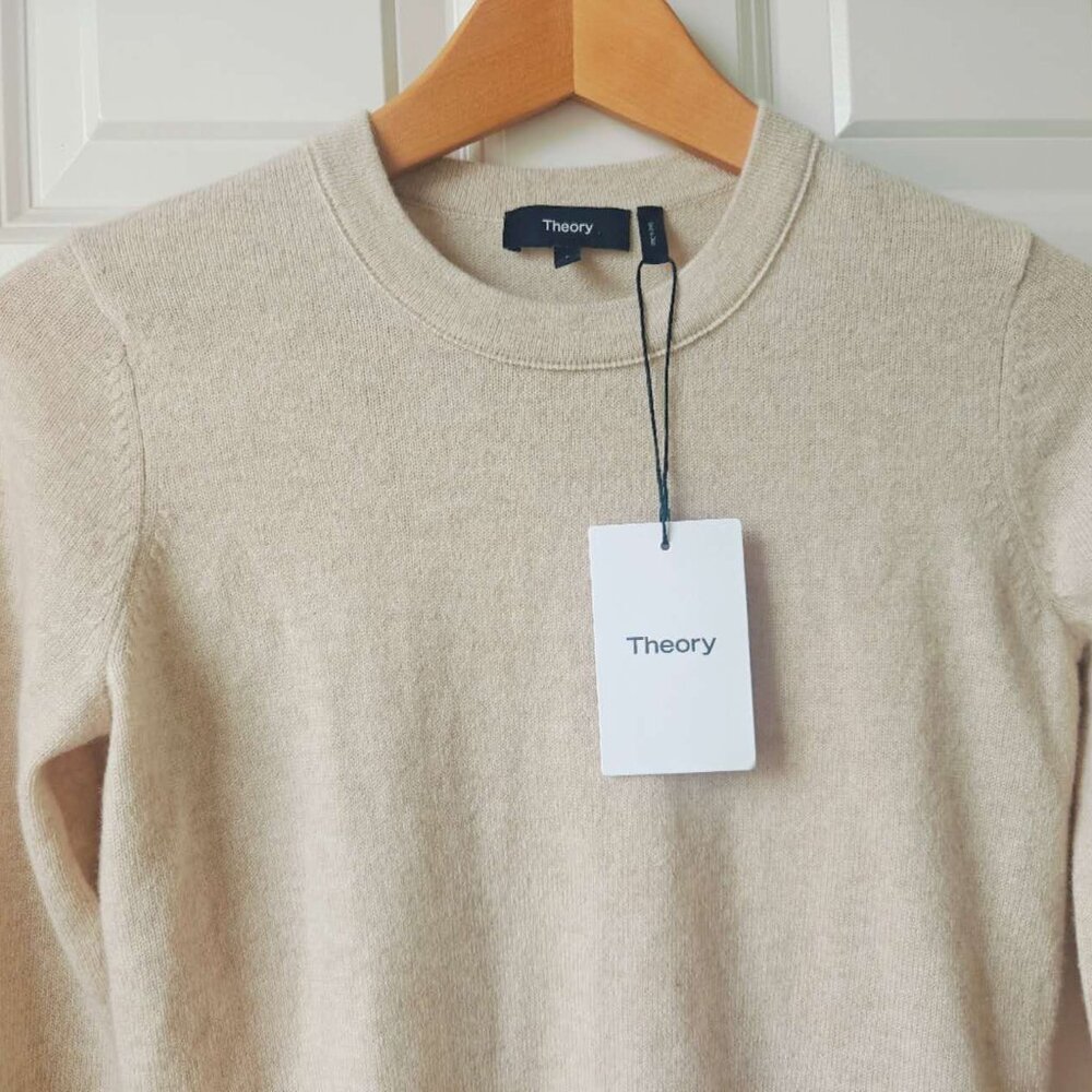 NWT Theory Kaylenna Crewneck Sweater in Feather Cashmere - Picture 6 of 6